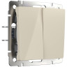 Выключатель Werkel двухклавишный проходной слоновая кость WL03-SW-2G-2W-ivory 4690389046179 - Выключатель Werkel двухклавишный проходной слоновая кость WL03-SW-2G-2W-ivory 4690389046179