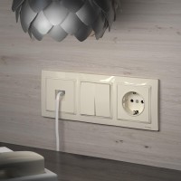  - Выключатель Werkel двухклавишный проходной слоновая кость WL03-SW-2G-2W-ivory 4690389046179