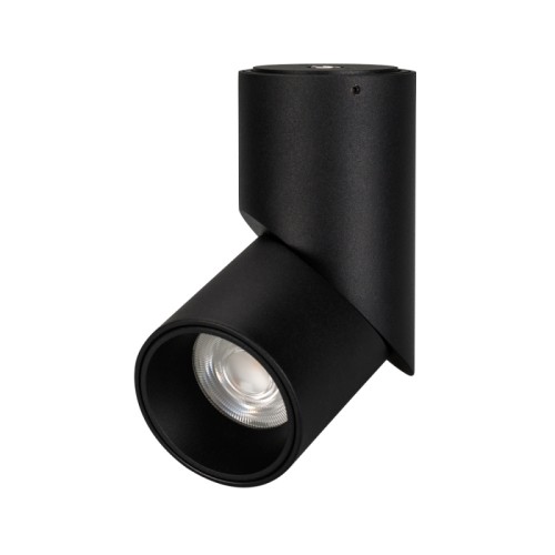 Светильник SP-TWIST-SURFACE-R70-12W Warm3000 (BK, 30 deg) (Arlight, IP40 Металл, 3 года) Накладной поворотный светильник 12 Вт. Цвет ТЕПЛЫЙ 3000K, св.поток 850 лм, CRI(Ra)>90, угол свечения 30°, угол регулировки наклона 90°, угол поворота 355°. Корпус круглый, черный алюминий, IP40. Размер DxH 71x177 мм. Питание AC 220-240 В, 12 Вт, драйвер встроенный (DC 300 мА, 28-42 В).