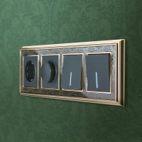  - Рамка Werkel Palacio Gracia на 4 поста золото/черный WL77-Frame-04 4690389126116
