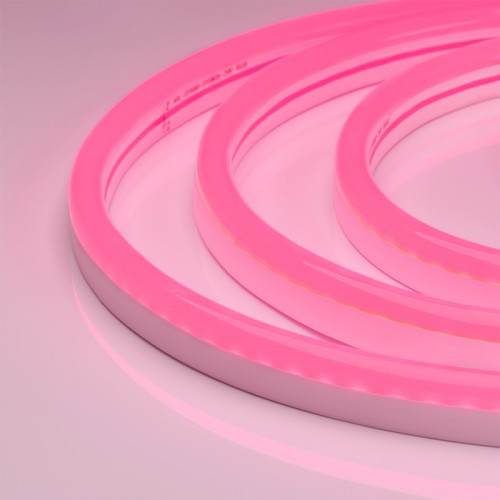Гибкий неон ARL-CF2835-Classic-220V Pink (26x15mm) (Arlight, 8 Вт/м, IP65) Гибкая герметичная лента (неон серии NEON), сечение 15×26 мм. Светодиоды SMD 2835 108 шт/м. Цвет свечения РОЗОВЫЙ, угол излучения 120°. Мощность 8 Вт/м, питание 230 В. Класс пылевлагозащиты IP65. Размеры 50000×15×26 мм. Мин. отрезок 1000 мм. Горизонтальный изгиб SIDE, минимальный радиус изгиба 100 мм. Оболочка из ПВХ. Катушка 50 м. Цена за 1 м. Гарантия 1 год.