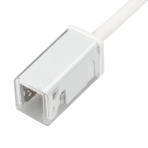 Коннектор питания ARL-MOONLIGHT-1712-CON-POWER-HR-WH (Arlight, Пластик) Герметичный коннектор питания для гибкого неона MOONLIGHT, сечение 17х12мм, цвет белый. Горизонтальный вывод провода. Подключение питания без пайки, IP67, длина провода питания 500мм.
