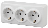  - Розетка ЭРА Эксперт 3х2P E Schuko 16A 250V 11-2208-01 Б0020700