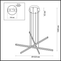  - Подвесной светодиодный светильник Odeon Light Rudy 3890/48L