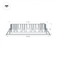  - Светильник MS-MIST-BUILT-R105-9W Warm3000 (WH, 110 deg, 230V) (Arlight, IP54 Металл, 5 лет)