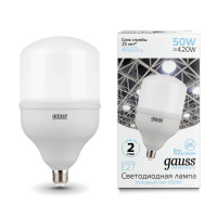  - Лампа светодиодная Gauss E27 50W 6500K матовая 63235