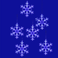  - Светодиодная гирлянда Uniel занавес Снежинки-1 220V синий ULD-E1503-072/DTA Blue IP20 Snowflakes-3 UL-00007336