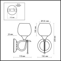  - Бра Odeon Light Velute 2094/1W