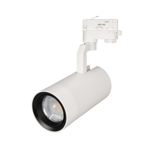 Светильник LGD-GELIOS-4TR-R95-40W Day4000 (WH, 20-60 deg, 230V) (Arlight, IP20 Металл, 3 года) Светильник подвесной для треков/шин 4 провода, 40Вт. Цвет свечения ДНЕВНОЙ 4000K, световой поток 3600лм, регулируемый угол 20-60°, CRI>90. Корпус круглый, металл, цвет белый, IP20. Размеры DxL Ø95x191мм. Входное напряжение AC220-240V, мощность 40Вт. Драйвер встроенный (30-42V, 1000mA).