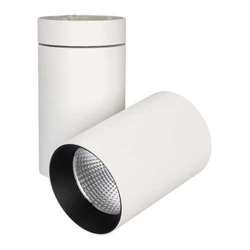 Светильник SP-POLO-SURFACE-TURN-R85-15W White5000 (WH-BK, 40 deg) (Arlight, IP20 Металл, 3 года) Накладной светильник 15Вт, белый круглый корпус, черная вставка, металл.
Цвет свечения БЕЛЫЙ 5000K, св.поток 1100лм, CRI(Ra)>80, угол 40°. Размер 120x85x215мм. Драйвер встроенный PRI:220-240VAC, SEC:DC 350mA 30-43V, 15Вт.