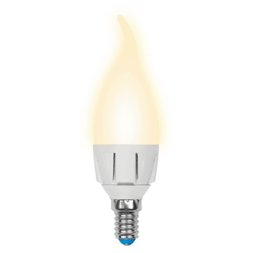 Лампа светодиодная диммируемая Uniel E14 7W 3000K матовая LED-CW37 7W/3000K/E14/FR/DIM PLP01WH UL-00004299 