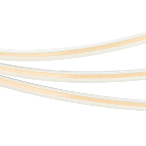 Лента COB-5000PL90-CSP-544-24V Warm2400 (12mm, 11.5W, IP65) (Arlight, -) Герметичная IP65 в трубке с линзой 90° лента COB сплошной засветки, без видимых светодиодов. Кристаллы CSP 544 шт/м. Цвет свечения ТЕПЛЫЙ 2300K, высокий индекс цветопередачи CRI>90, световой поток 600 лм/м, угол 90°. Мощность 11.5 Вт/м, питание 24 В. Размеры 5000х12х10 мм. Мин.отрезок 29,41 мм. Пакет 5м. Цена за 1м. Гарантия 3 года.