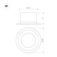 - Светильник MS-DROP-BUILT-R158-30W Warm3000 (WH, 90 deg, 230V) (Arlight, IP54 Металл, 5 лет)