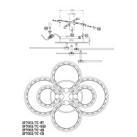  - Потолочная люстра Seven Fires Floki SF7053/7C-SGD-BL