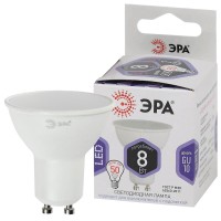  - Лампа светодиодная ЭРА GU10 8W 6000K матовая LED MR16-8W-860-GU10 Б0049072