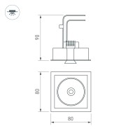  - Светильник CL-SIMPLE-S80x80-9W Day4000 (BK, 45 deg) (Arlight, IP20 Металл, 3 года)