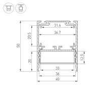  - Профиль SL-LINE-4050-3L-2000 ANOD (Arlight, Алюминий)